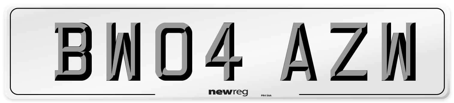 BW04 AZW Number Plate from New Reg